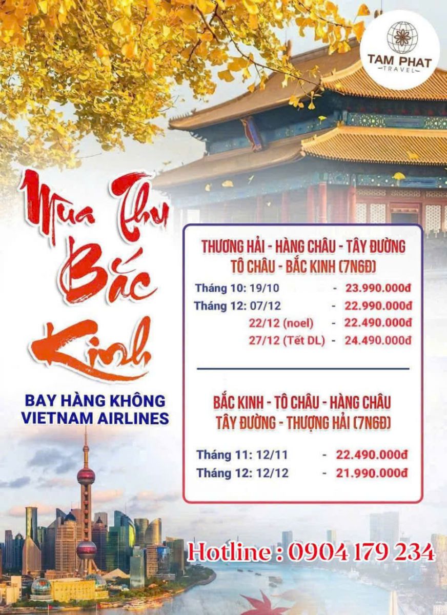 MÙA THU BẮC KINH - THƯỢNG HẢI ( BAY VNA)